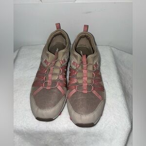 Skechers Pink and Tan Slip on shoes size 8